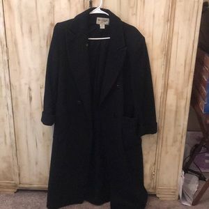 Long black wool coat